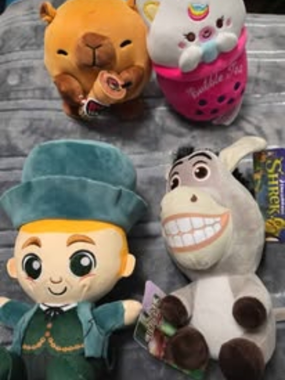 Plush Toy Bundle - Assorted Characters in Teal, Gray, Orange & Pink